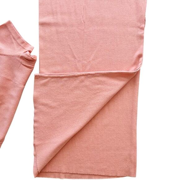 Cotton Citizen 2pc Crop Tee Midi Skirt Set Peach Size Small Ribbed Cotton - Picture 4 of 8